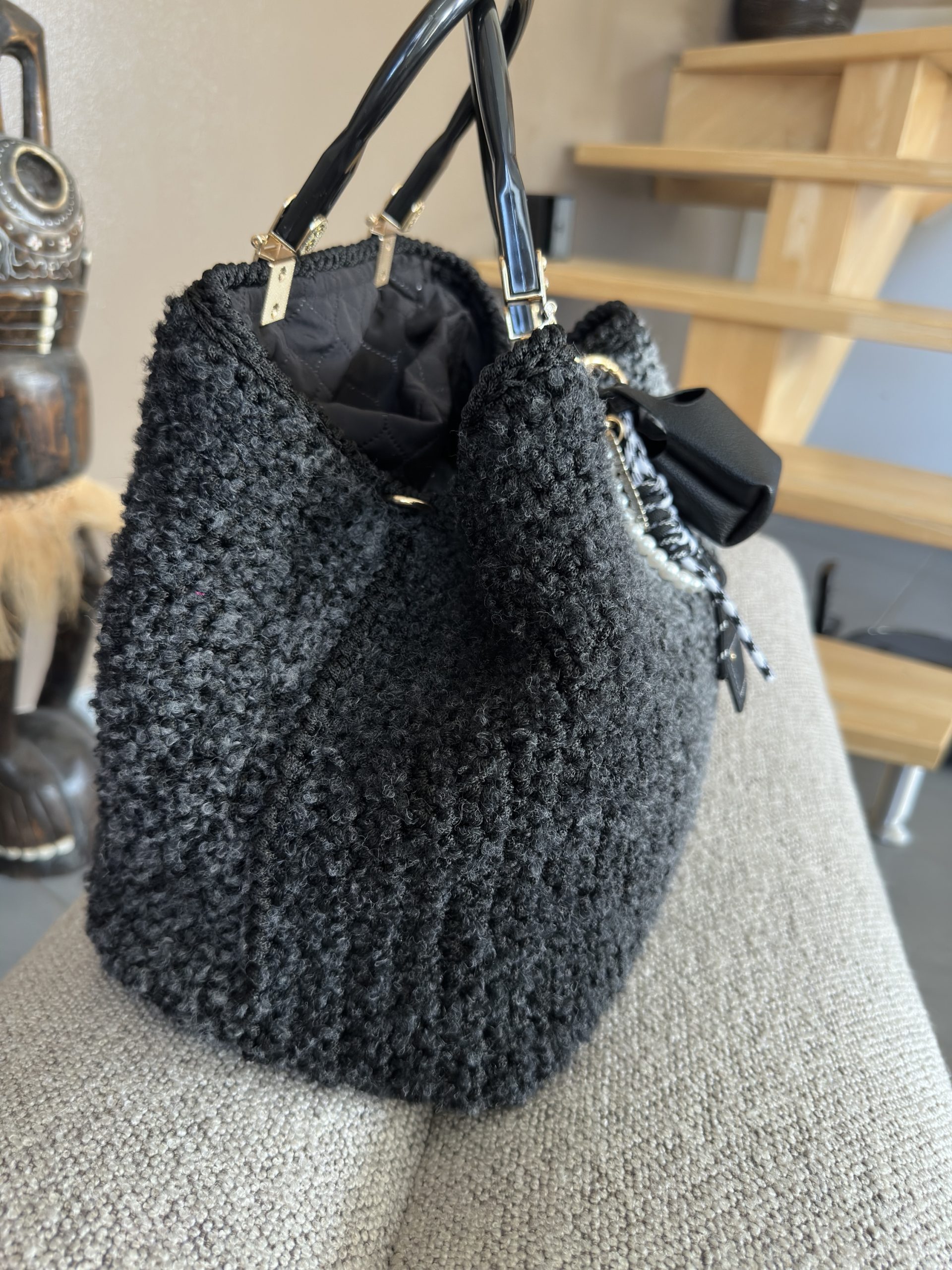 Cabas winter Noir chiné – Image 5