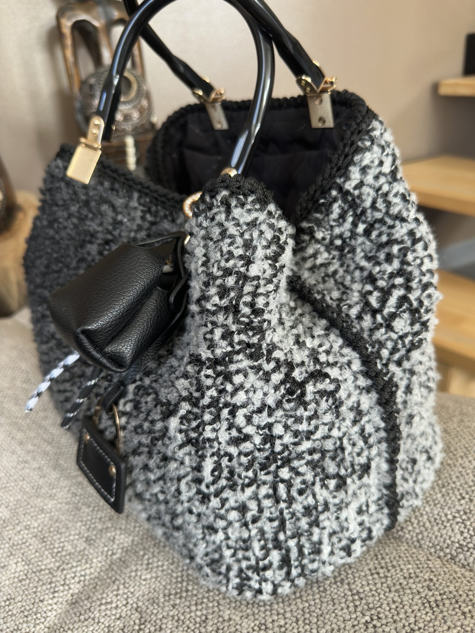 Cabas winter Noir chiné – Image 4